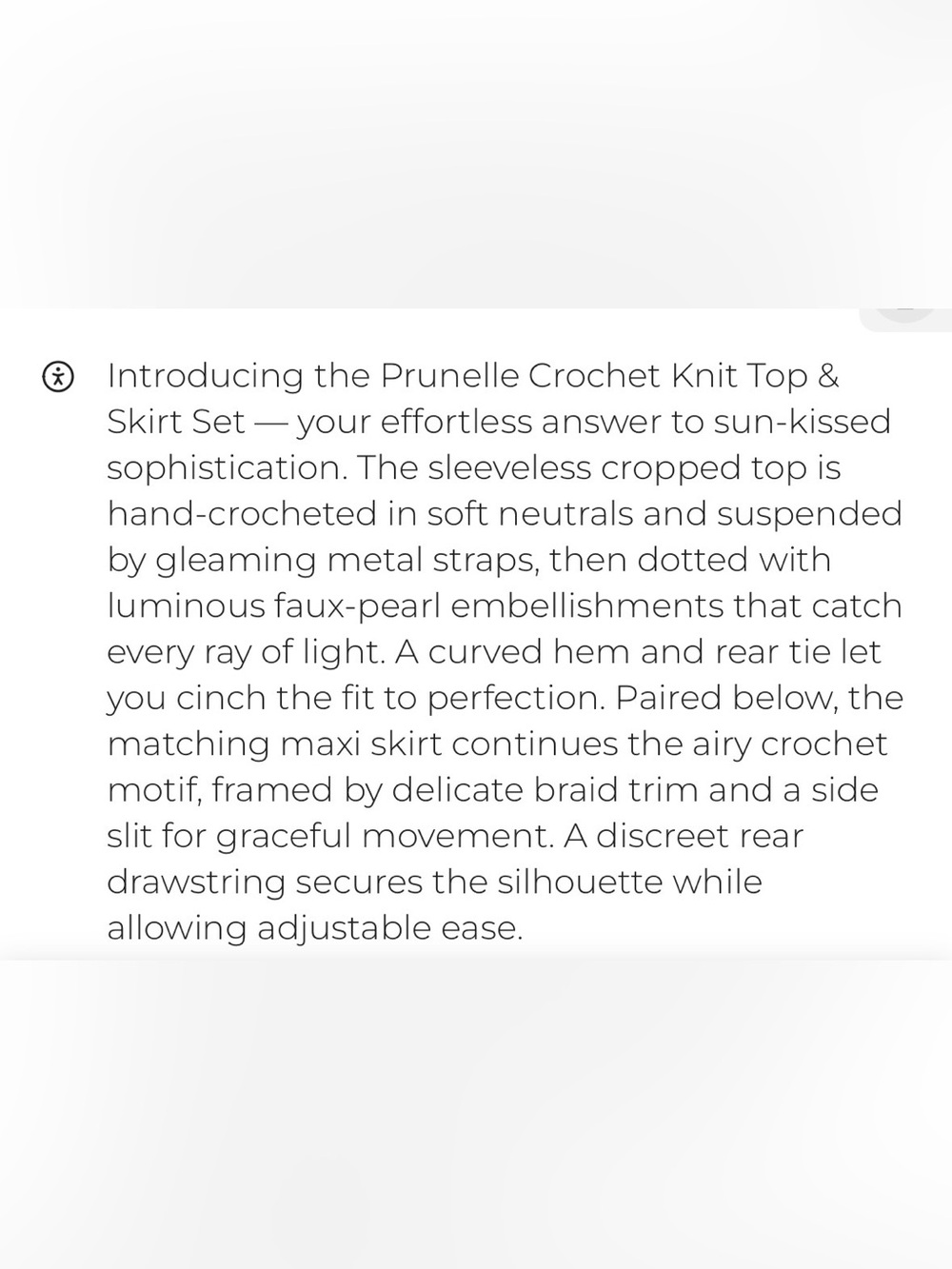 Prunelle Crochet Knit Top & Skirt Set - Picture 4 of 5